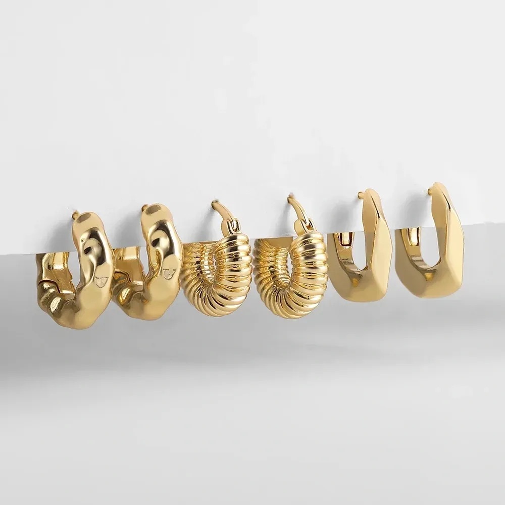 Gold Hoop Earring Set
